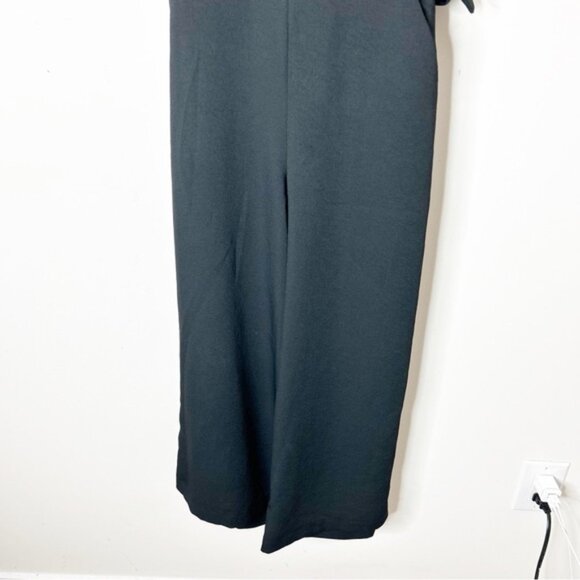Aritzia Wilfred Ecoulement Jumpsuit Tie waist V-neck Wide flare leg Black Size 2 - Picture 7 of 15